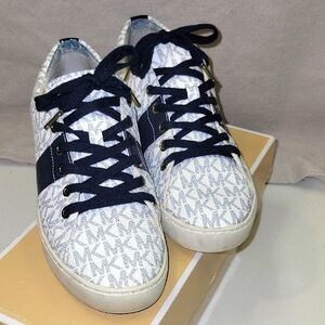 Michael Kors Stylish White and Blue Sneakers